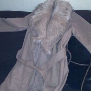 Fur trench coat